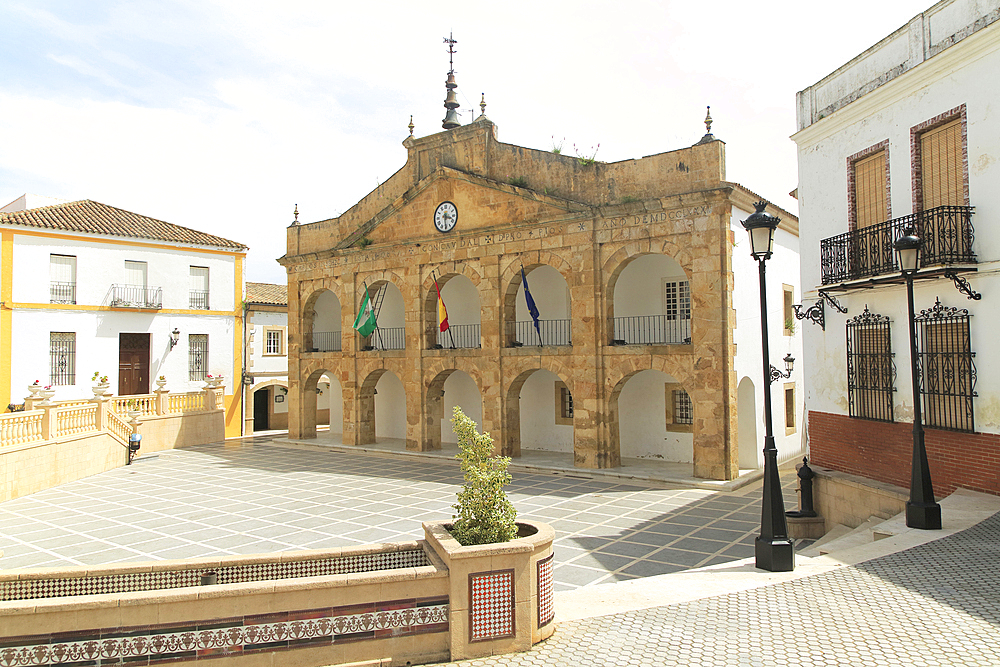 Historic town hall (Ayuntamiento) building, Cortes de la Frontera, near Ronda, Malaga province, Andalusia, Spain, Europe