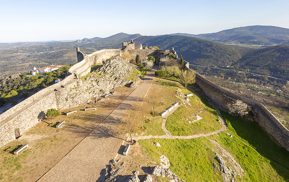 Historic castle, medieval village of Marvao, Portalegre district, Alto Alentejo, Portugal, Europe