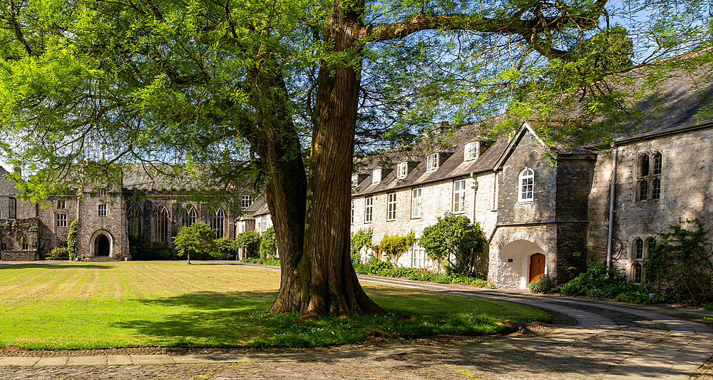 The Great Hall in courtyard of Dartington estate, Dartington, south Devon, England, United Kingdom, Europe