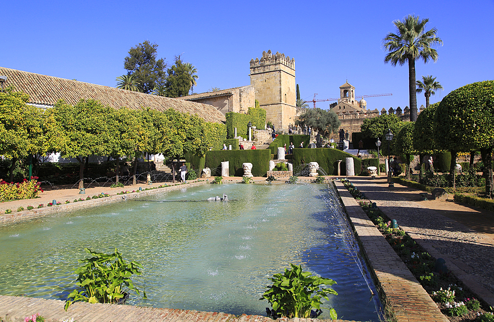 Gardens of the Alcázar de los Reyes Cristianos, Alcazar, Cordoba, Spain