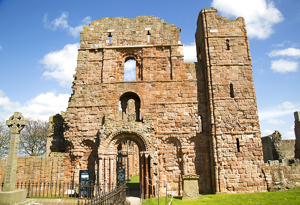 Ruins of Lindisfarne Priory, Holy Island, Northumberland, England, UK