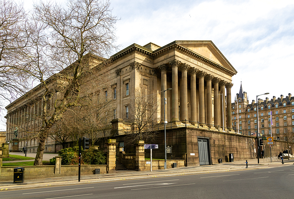 Neoclassical neo-Grecian architecture of St George's Hall building, Liverpool, England, UK opened 1854