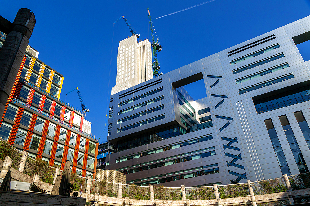 Redevelopment construction of new buildings at Broadgate, Liverpool Street, London, England, UK