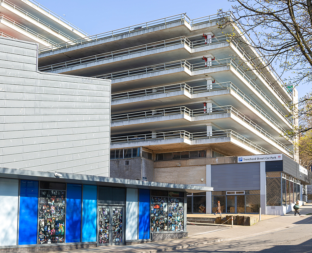Trenchard Street multi-storey car park, city centre of Bristol, England, UK built 1966