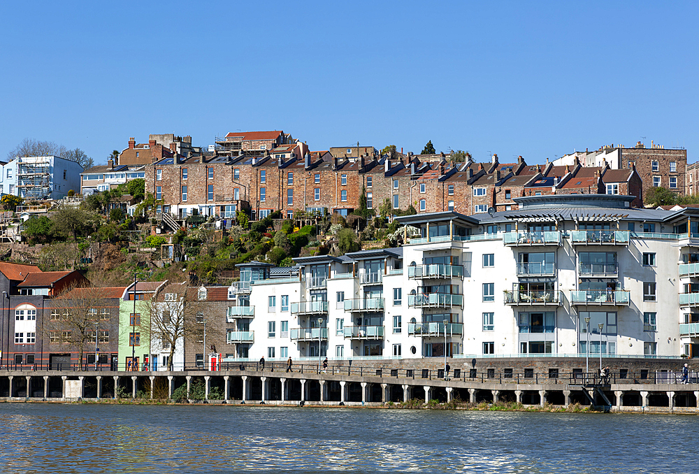 Modern waterside apartments at Capricorn Place, Hotwells, Floating Harbour, Bristol, England, UK