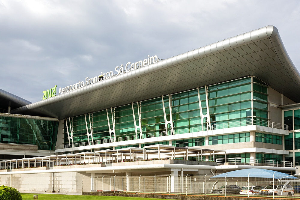 Modern architecture of airport terminal building, Aeroporto Francisco Sa Carneiro, Porto airport, Portugal, Europe