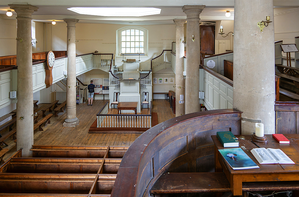 Interior of John Wesley's New Room chapel and museum, Bristol, England, UK,