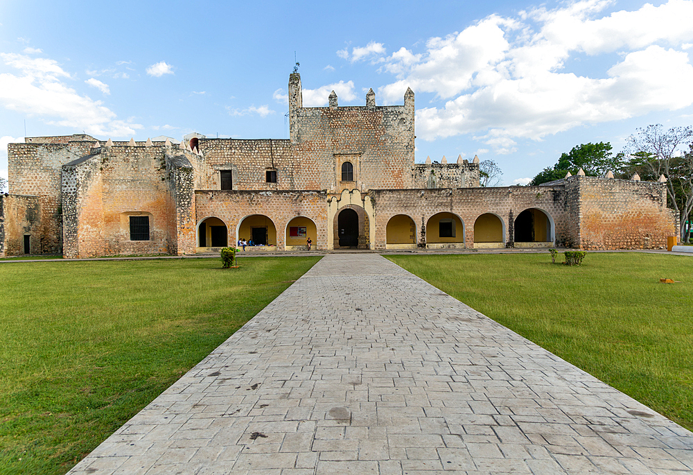 Frontage of Convent of San Bernardino of Sienna, Valladolid, Yucatan, Mexico, North America