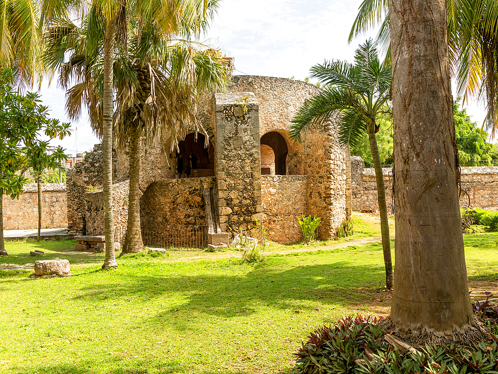 Covered cenote well at convent of San Bernardino of Sienna, Valladolid, Yucatan, Mexico, North America