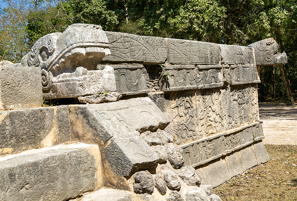 Platform of Venus, Mayan ruins, Chichen Itza, UNESCO World Heritage Site, Yucatan, Mexico, North America