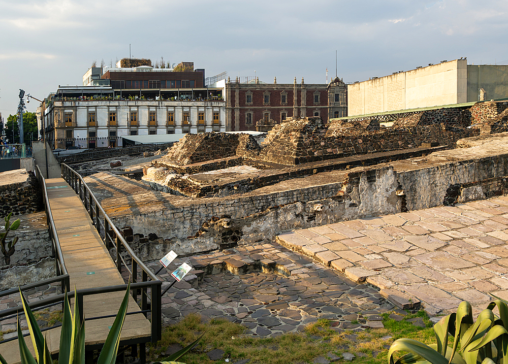 Templo Mayor, archaeological site of Aztec capital city of Tenochtitlan, Centro Historico, UNESCO World Heritage Site, Mexico City, Mexico, North America