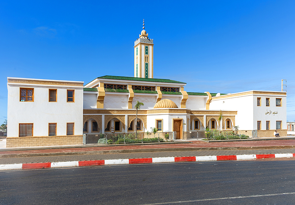 The Grand Mosque in town centre, Mirleft, southern Morocco, North Africa, Africa