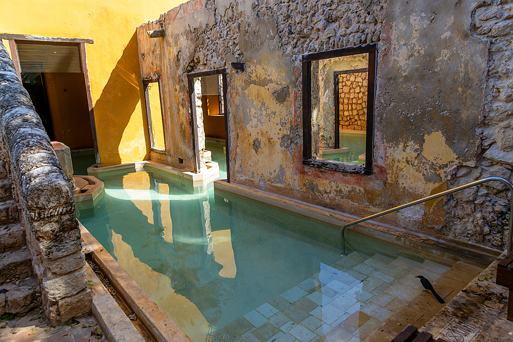 Swimming pool at Hacienda Puerta Campeche hotel, Campeche city, Campeche State, Mexico, North America