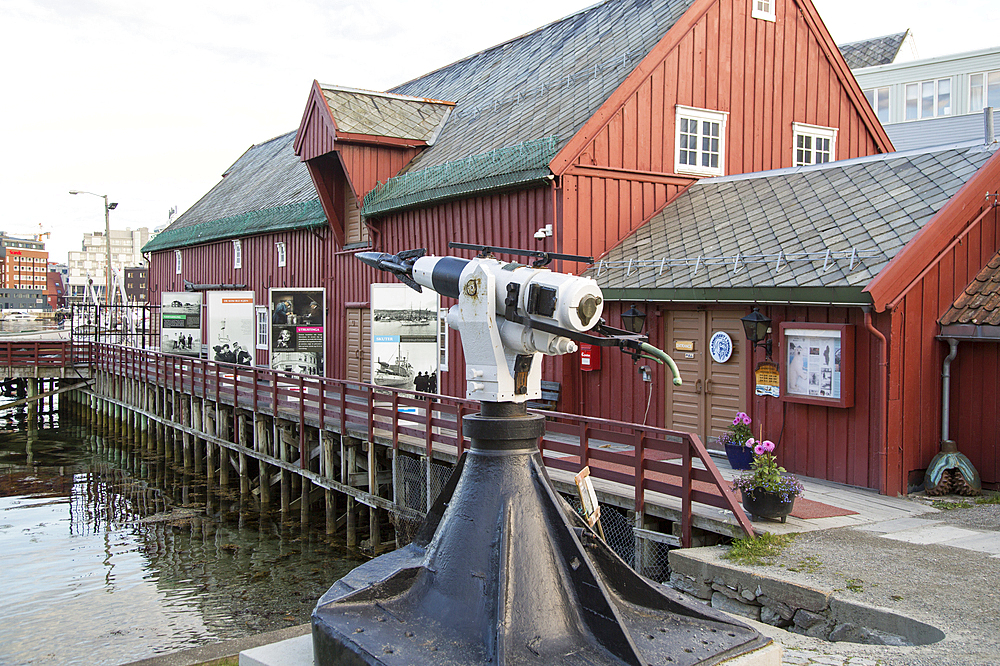 Whaling harpoon outside the Polar Museum, Tromso, Norway, Scandinavia, Europe