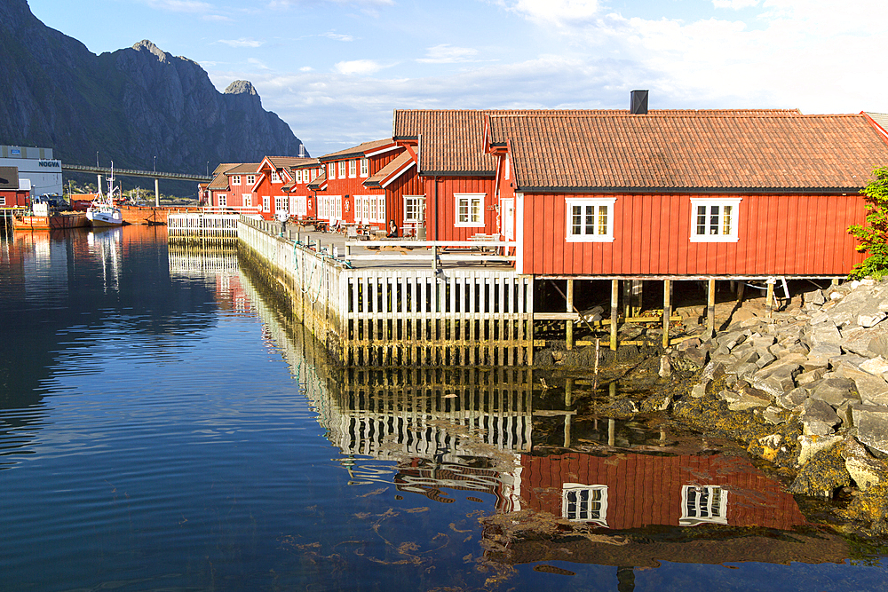 Traditional building style at Scandic Hotel, Svolvaer, Lofoten Islands, Nordland, Norway, Scandinavia, Europe