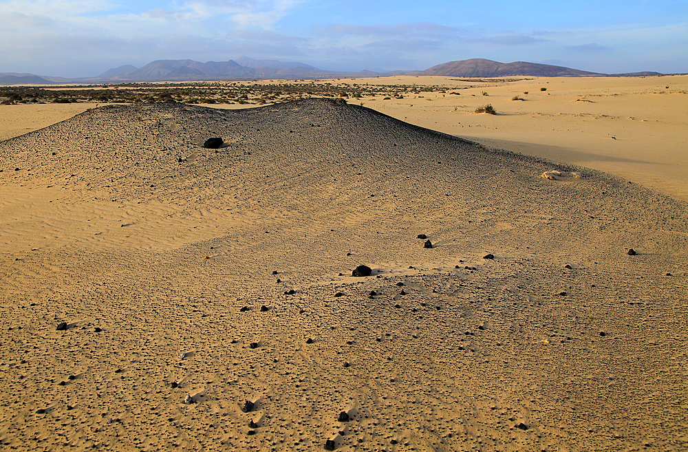 Sand dunes at Las Dunas natural park, Corralejo, Fuerteventura, Canary Islands, Spain, Atlantic, Europe