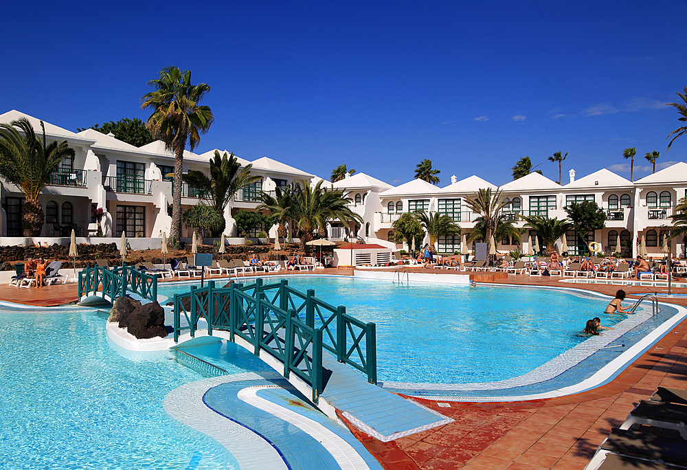 Swimming pool at H10 Ocean Suites hotel in Corralejo, Fuerteventura, Canary Islands, Spain, Atlantic, Europe