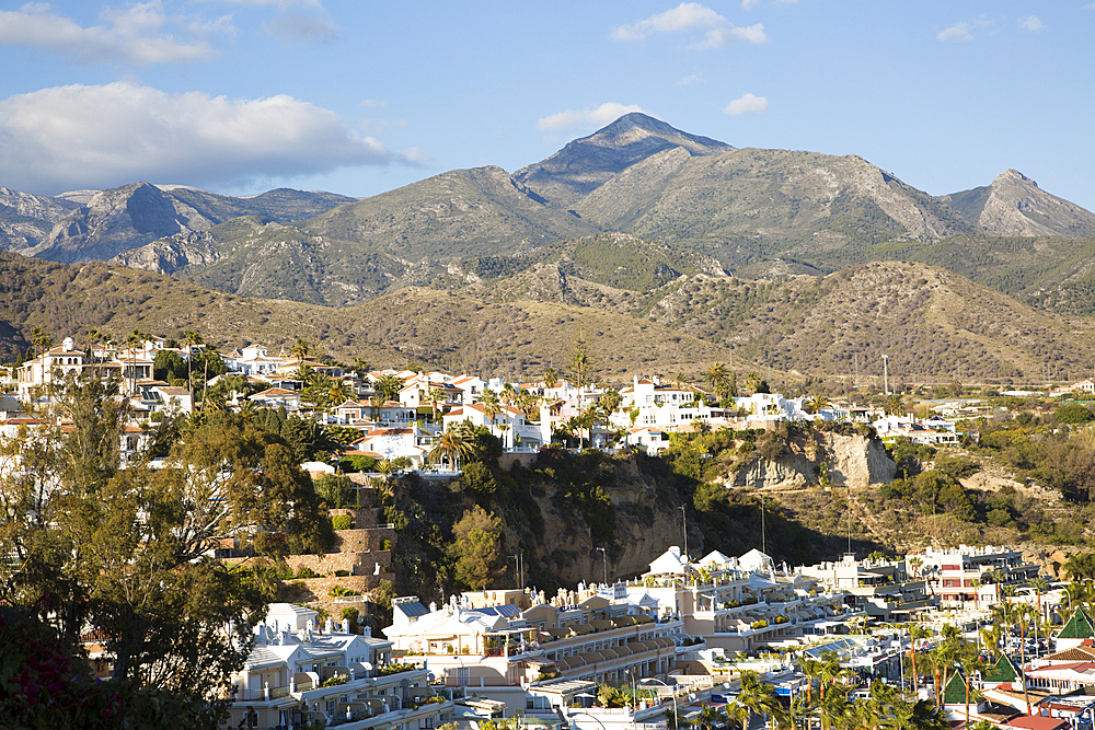 Popular holiday resort town of Nerja, Malaga province, Andalusia, Spain, Europe