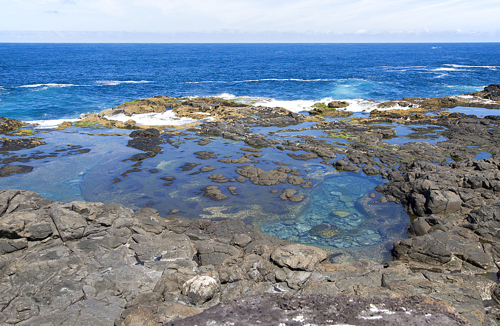 Atlantic coast in south west corner, Los Charcones, Caleta Negra bay, near Playa Blanca, Lanzarote, Canary islands, Spain, Atlantic, Europe