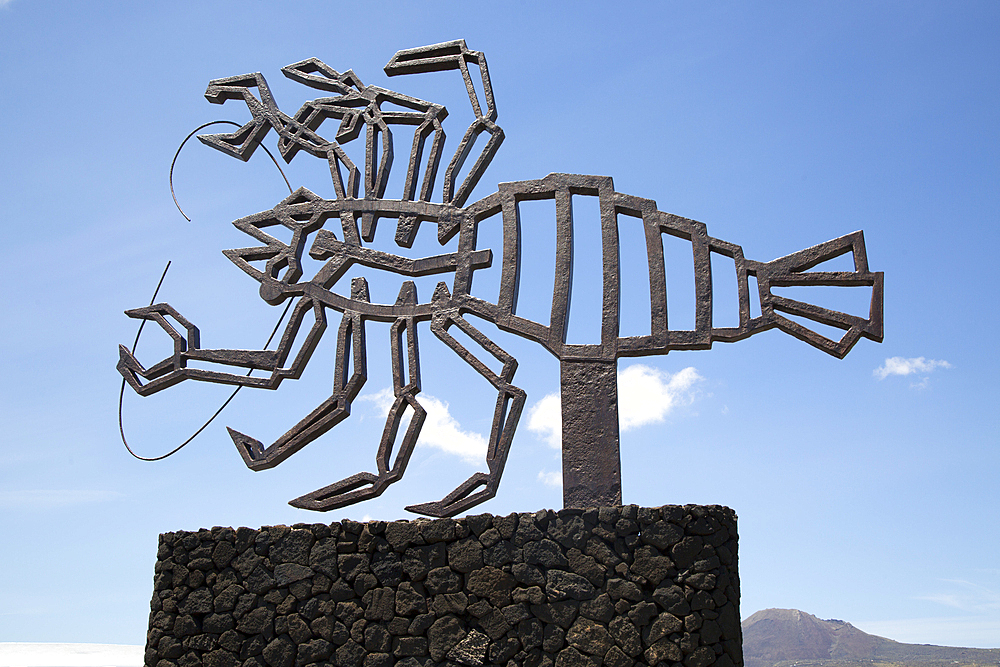 Crab sculpture by Cesar Manrique at Jameos de Aqua, Lanzarote, Canary Islands, Spain, Atlantic, Europe