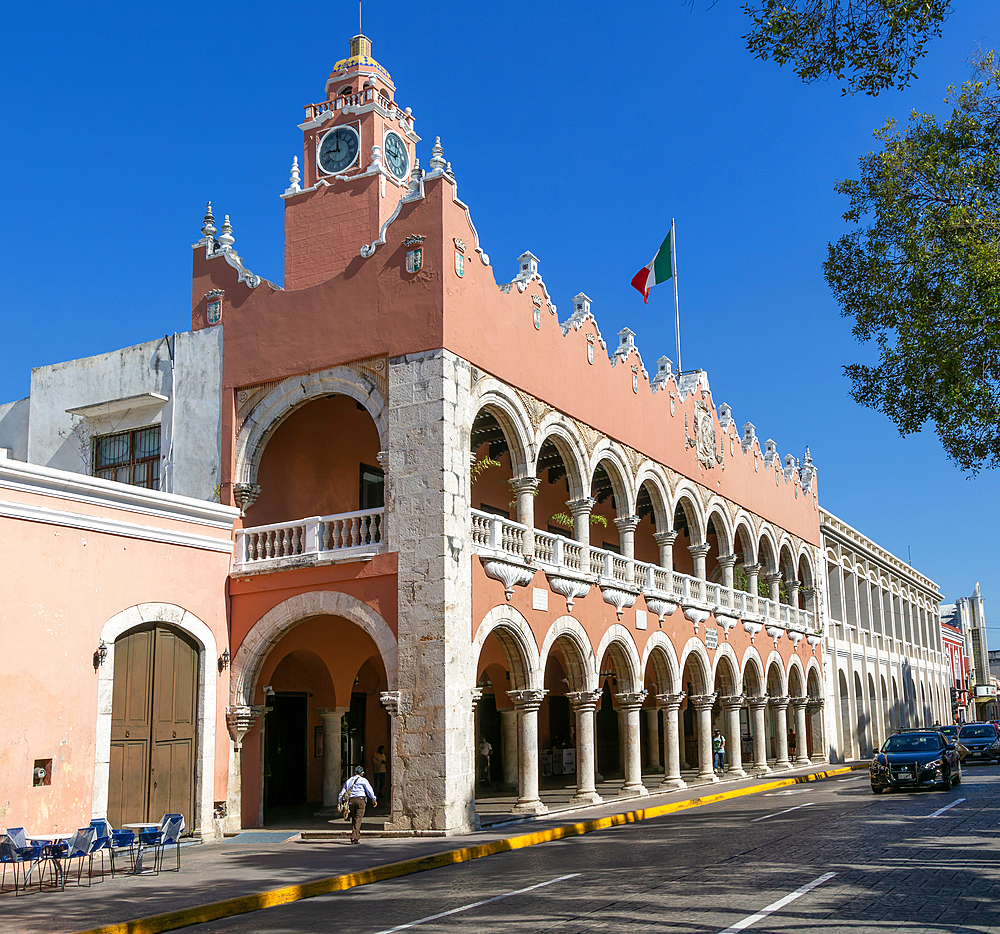 Colonial architecture, Municipal Palace (Palacio Municipal), Merida, Yucatan State, Mexico, North America