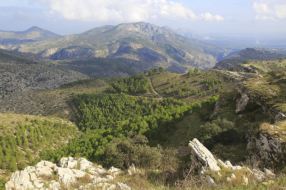 Carboniferous limestone karst scenery, near Benimaurell, Vall de Laguar, Marina Alta, Alicante province, Spain, Europe