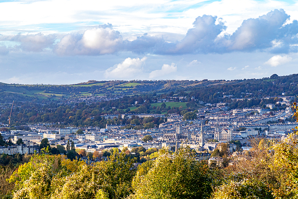 View of the town of Bath, Somerset, England, United Kingdom, Europe