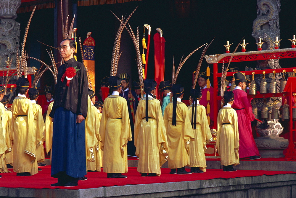 Memorial ceremony, Confucius Birthday, September 28th, Confucius temple, Taiwan, Asia