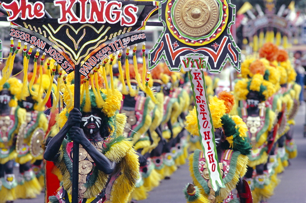 Procession, Ati Atihan carnival, Kalibo, island of Panay, Philippines, Southeast Asia, Asia