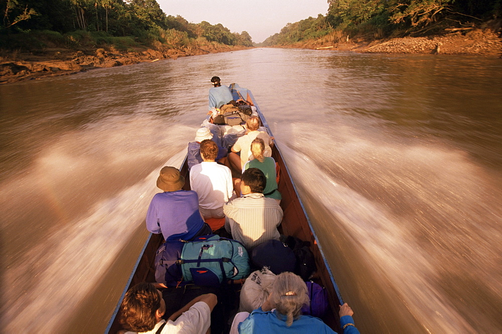 Boat trip, Mulu National Park, Sarawak, Malaysia, island of Borneo, Asia