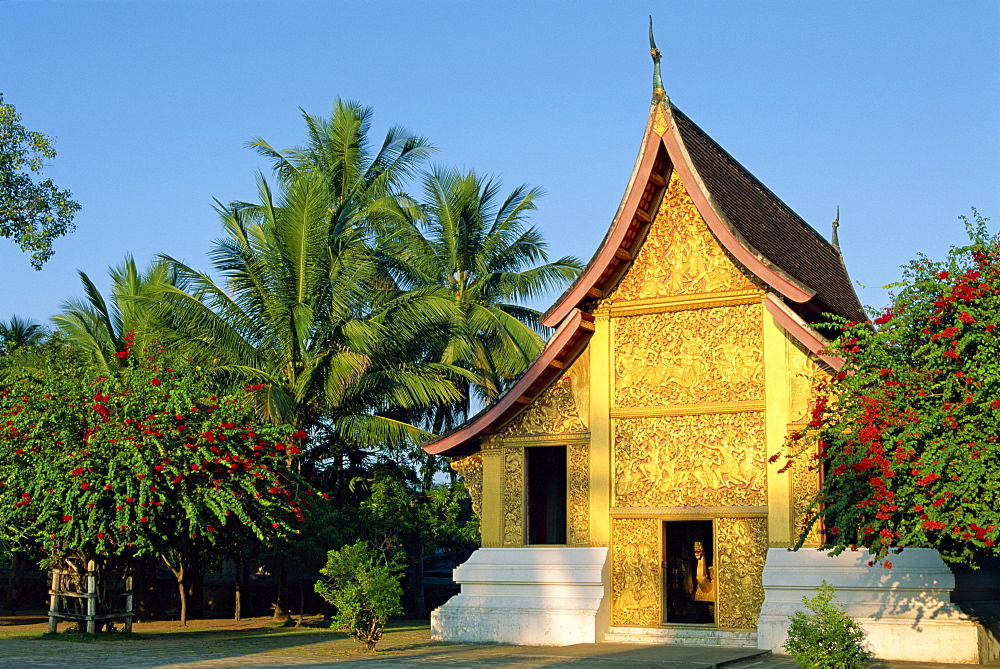 The carriage house at the Golden Temple, the famous Wat Xieng Thong, UNESCO World Heritage Site, in Luang Prabang, Laos, Indochina, Southeast Asia, Asia