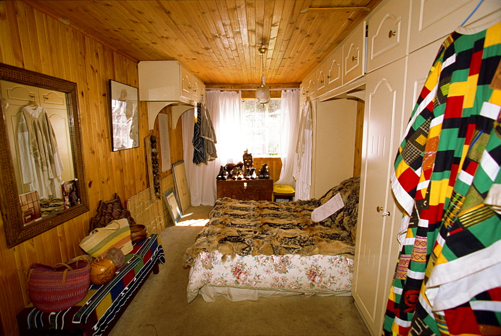 Nelson Mandela's modest bedroom in his Soweto home, South Africa, Africa