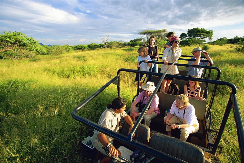 Elephant tracking on safari, White Elephant Lodge, South Africa, Africa