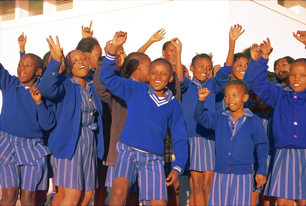 Childrens choir singing, South Africa, Africa