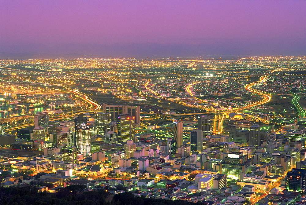 City by night, Cape Town, South Africa, Africa