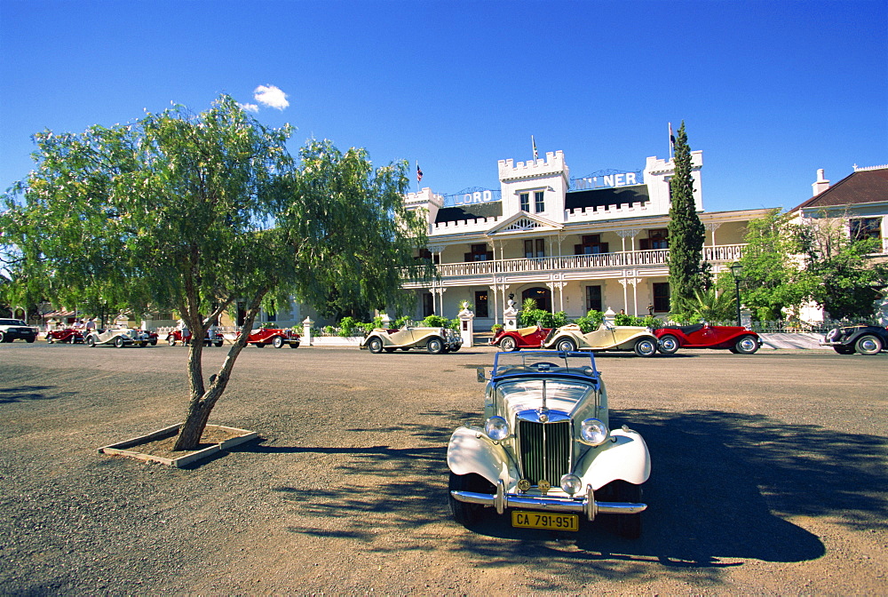 MG car at Lord Milner Hotel, Matjiesfontein, South Africa, Africa