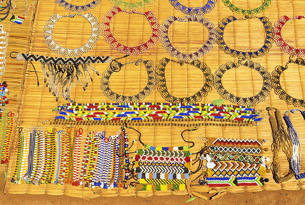 Curios and Zulu bead necklaces, South Africa, Africa