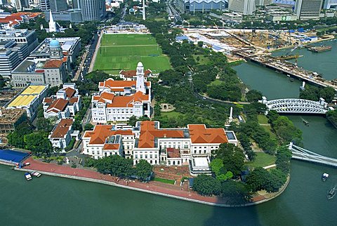 Aerial view of Government Buildings, Singapore, Southeast Asia, Asia