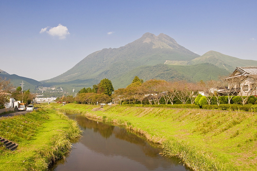 Small river in the centre of Yufuin, Oita, Kyushu, Japan, Asia