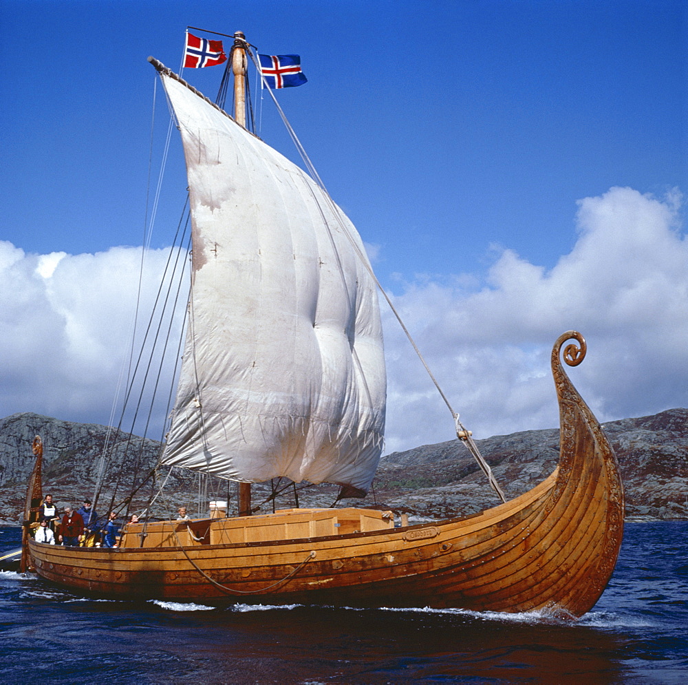 Replica, Oseberg, Viking ship, West Norway, Norway, Scandinavia, Europe