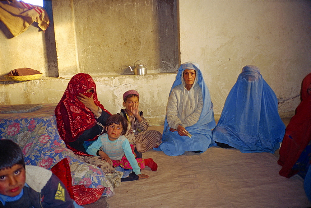 Displaced families in old soviet Embassy, Kabul, Afghanistan, Asia