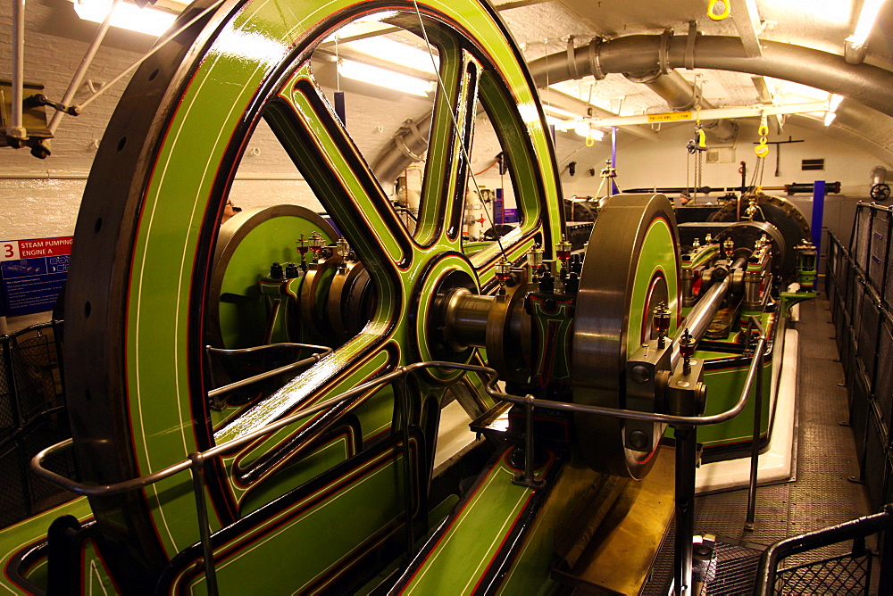 Engines beneath Tower Bridge, London, England, United Kingdom, Europe