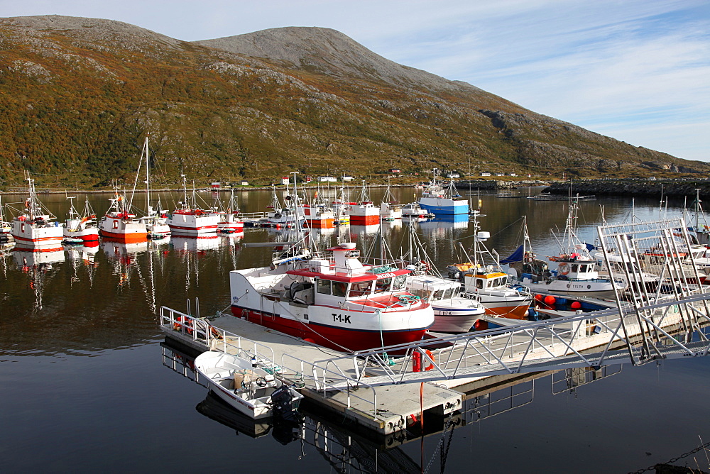 Fishing boats on a pontoon, Torsvaag, N Norway