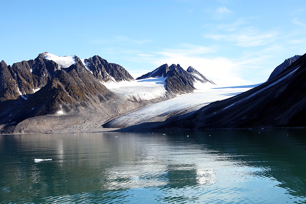 Glacier, Magdalenefjord, Svalbard. NB Lack of Drift ice.