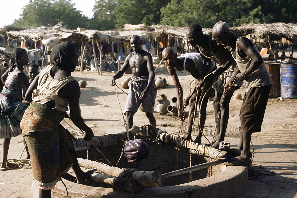 Waterhole in market place, Ati, Chad, Africa