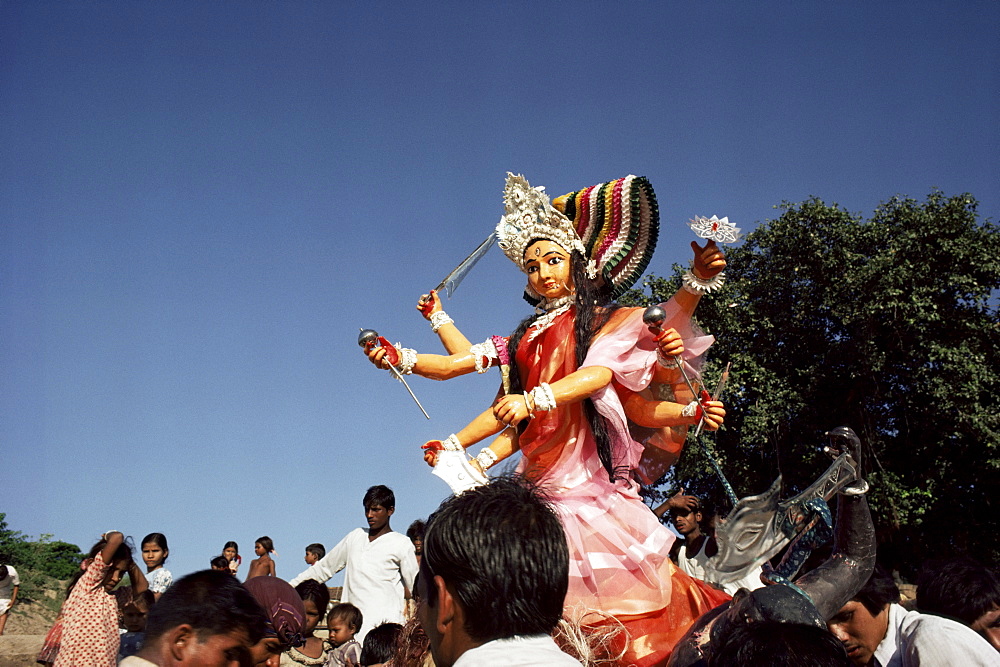 Durga Puja festival, Varanasi (Benares), Uttar Pradesh state, India, Asia