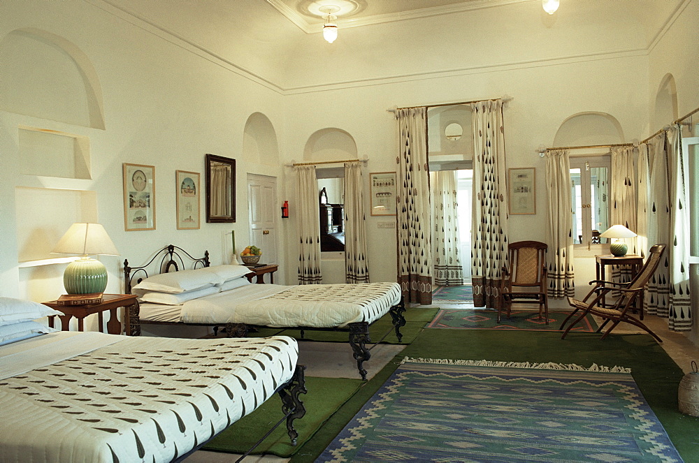 Bedroom suite, Neemrana Fort Palace Hotel, Neemrana, Rajasthan state, India, Asia