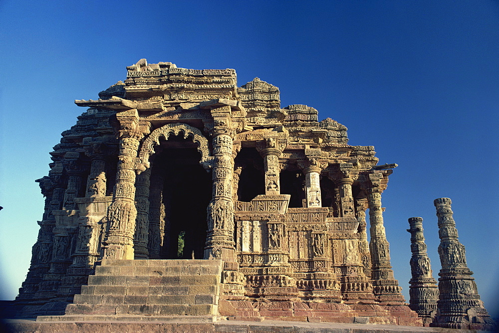 The Sun Temple, built by King Bhimbev in the 11th century, Modhera, Gujarat state, India, Asia