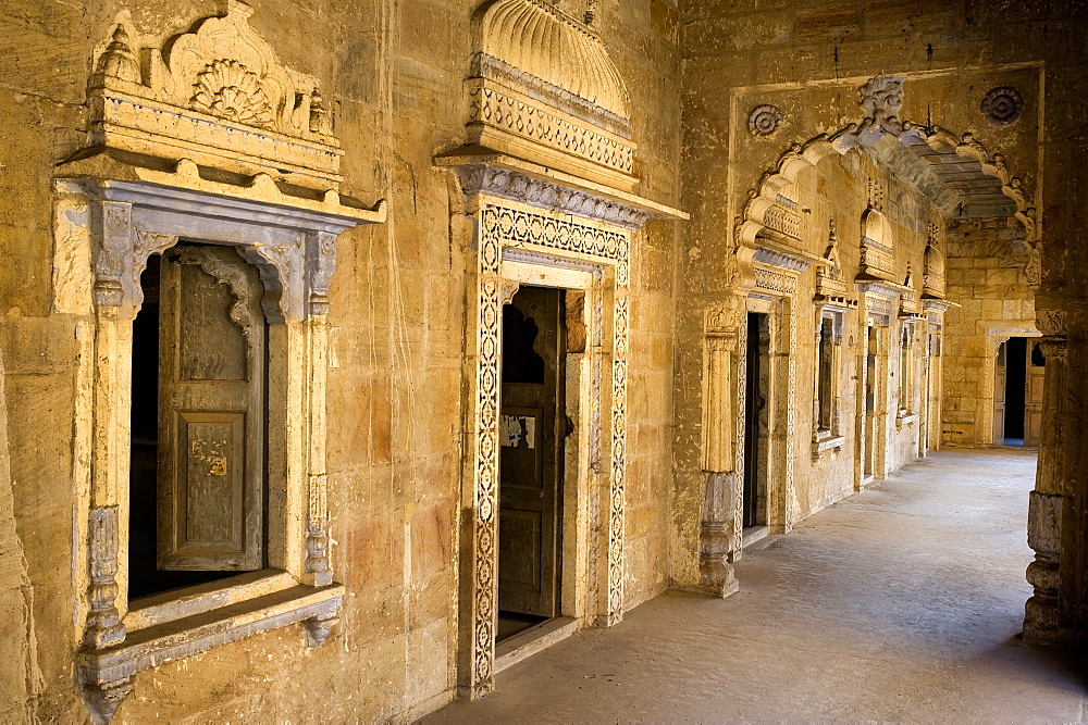 Morvi Temple (the Secretariat) an administrative building with a Hindu temple in the centre, built in the 19th century and being restored following the 1997 earthquake, Morvi, Gujarat, India, Asia