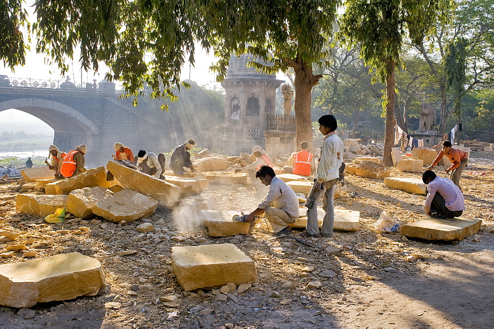 Morvi Temple (the Secretariat) an administrative building with a Hindu temple in the centre, built in the 19th century and being restored following the 1997 earthquake, Morvi, Gujarat, India, Asia